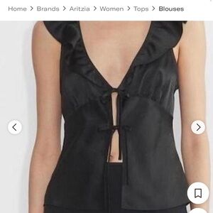Aritzia Black Satin Women's Top